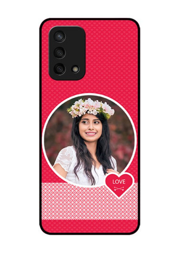 Oppo F19s Personalised Glass Phone Case - Pink Pattern Design