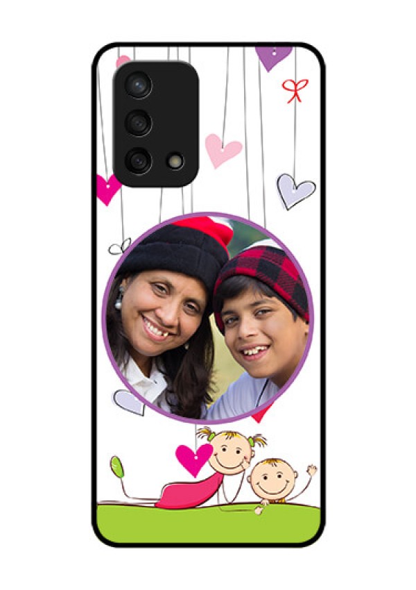 Oppo F19s Photo Printing on Glass Case - Cute Kids Phone Case Design
