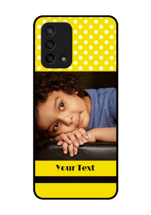 Oppo F19s Custom Glass Phone Case - Bright Yellow Case Design