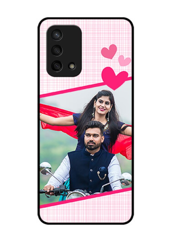 Oppo F19s Custom Glass Phone Case - Love Shape Heart Design