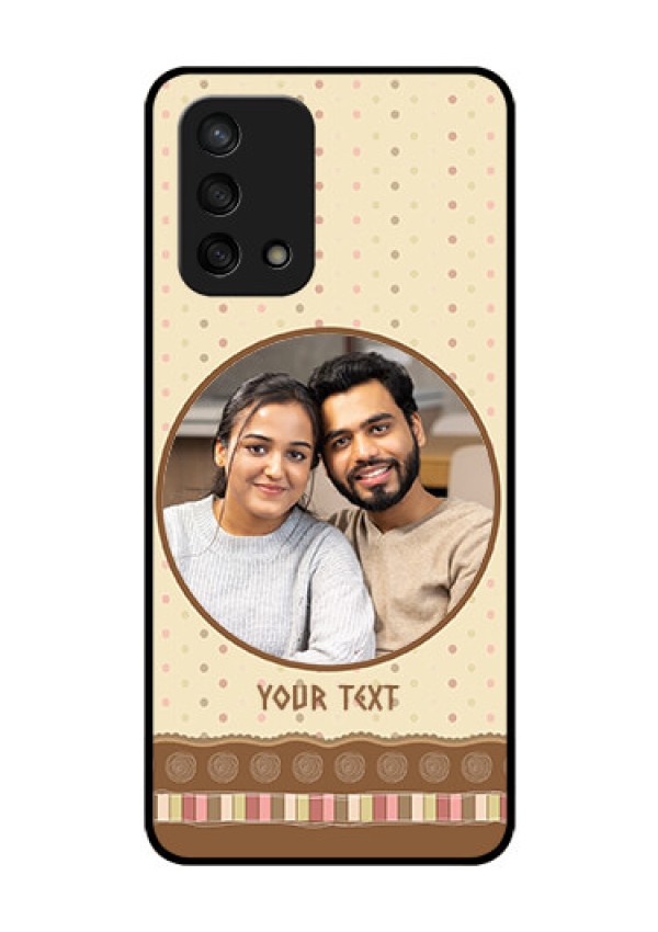 Oppo F19s Custom Glass Mobile Case - Brown Dotted Mobile Case Design