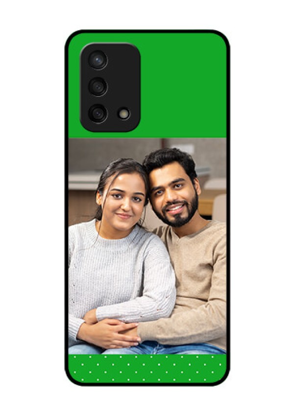Oppo F19s Personalized Glass Phone Case - Green Pattern Design