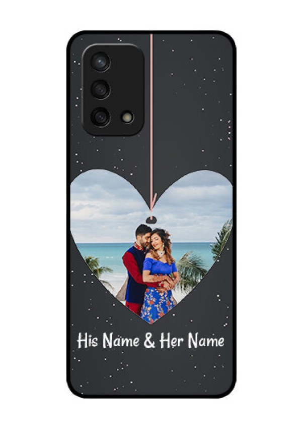 Oppo F19s Custom Glass Phone Case - Hanging Heart Design