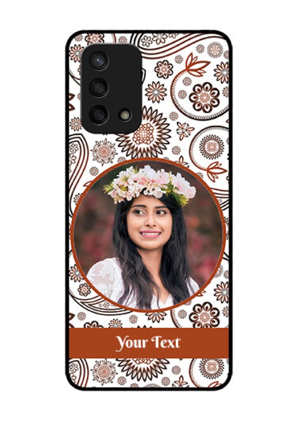 Oppo F19s Custom Glass Mobile Case - Abstract Floral Design 