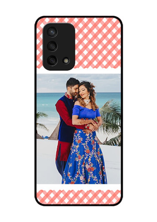 Oppo F19s Personalized Glass Phone Case - Pink Pattern Design