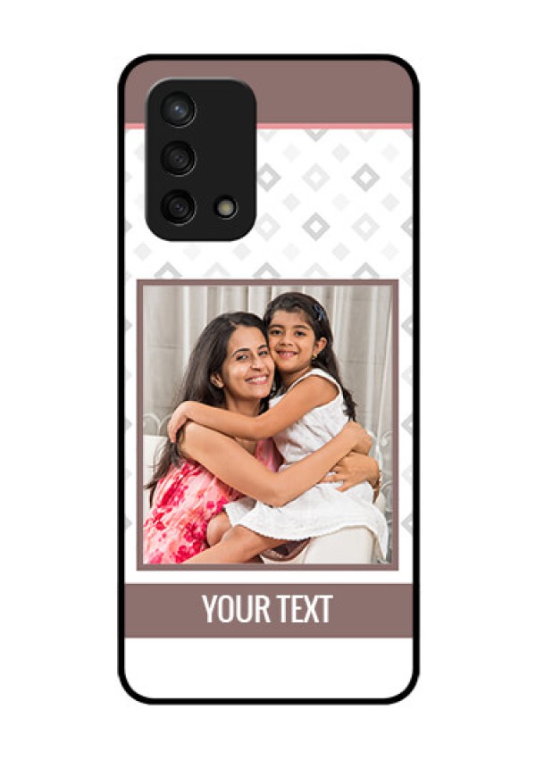 Oppo F19s Photo Printing on Glass Case - Simple Diamond Design
