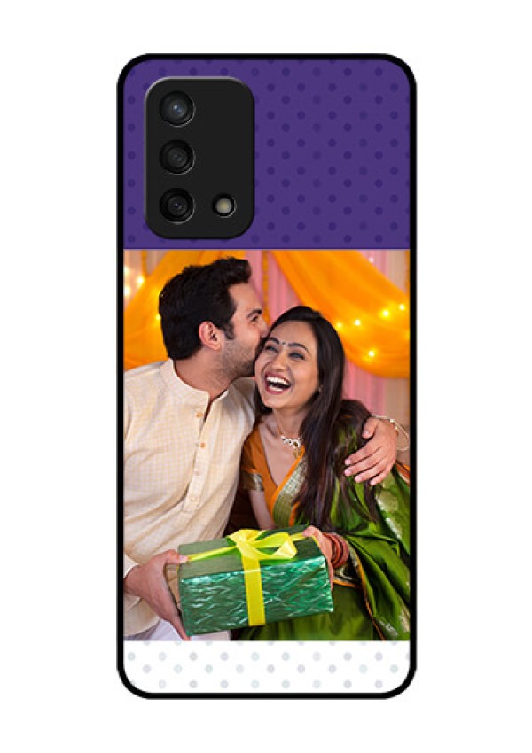 Oppo F19s Personalized Glass Phone Case - Violet Pattern Design