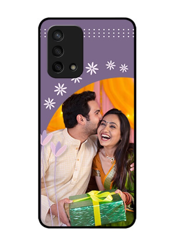 Oppo F19s Custom Glass Mobile Case - Lavender flowers design 