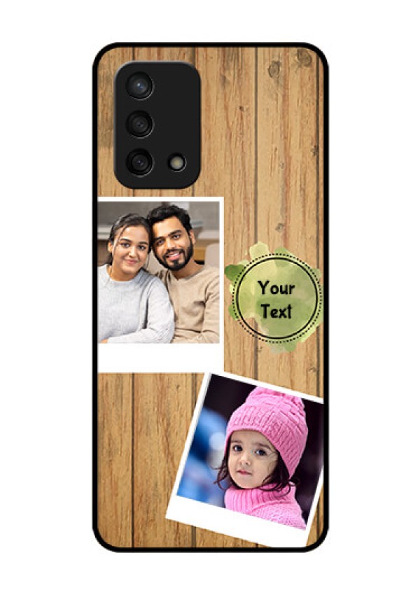 Oppo F19s Custom Glass Phone Case - Wooden Texture Design