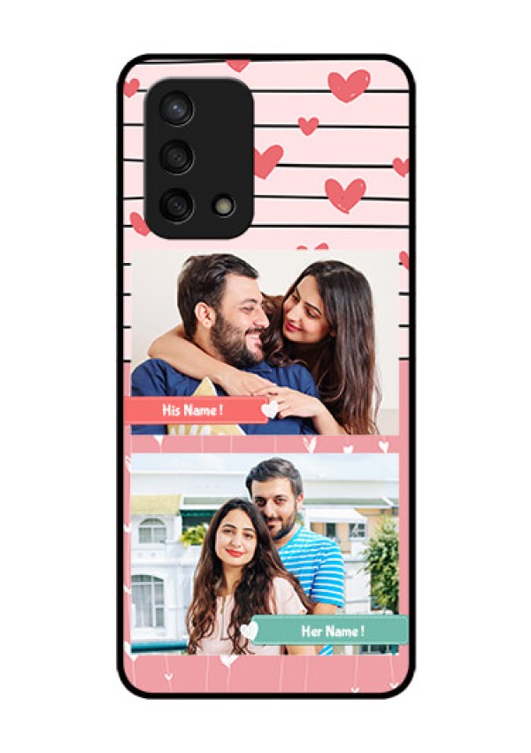 Oppo F19s Custom Glass Mobile Case - Photo with Heart Design