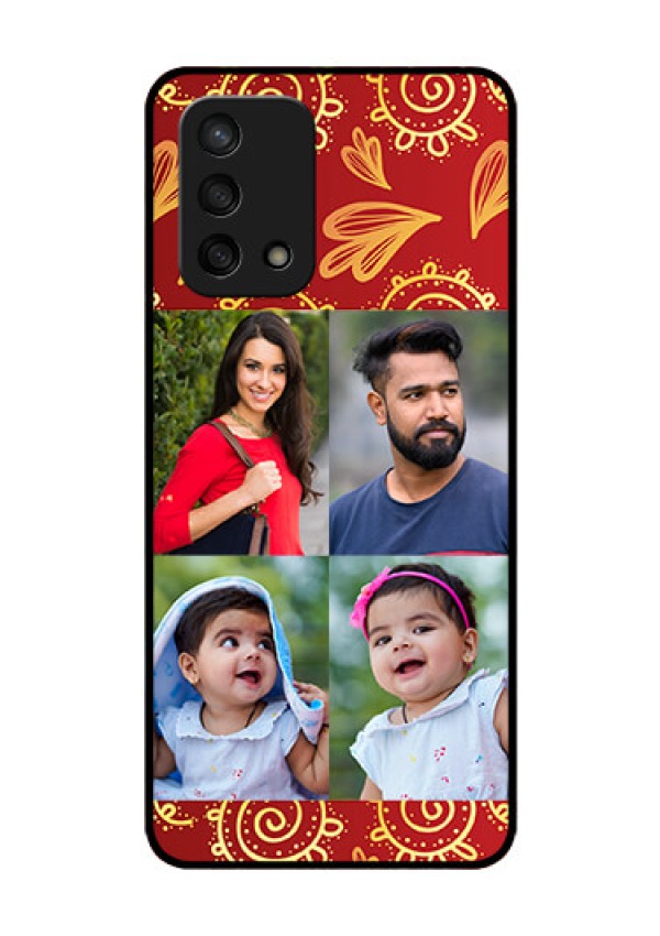 Oppo F19s Photo Printing on Glass Case - 4 Image Traditional Design