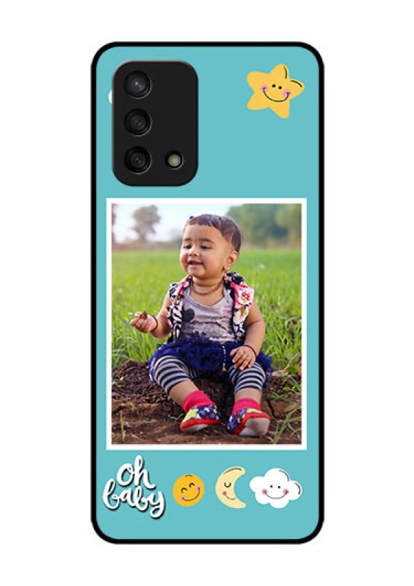 Oppo F19s Personalized Glass Phone Case - Smiley Kids Stars Design