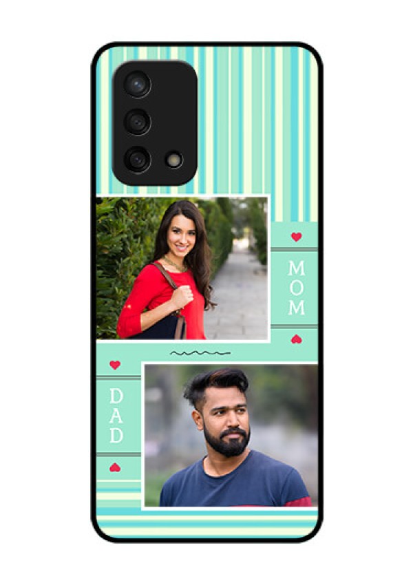 Oppo F19s Custom Glass Phone Case - Mom & Dad Pic Design