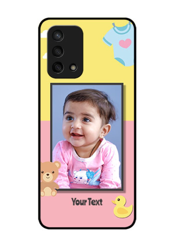 Oppo F19s Photo Printing on Glass Case - Kids 2 Color Design