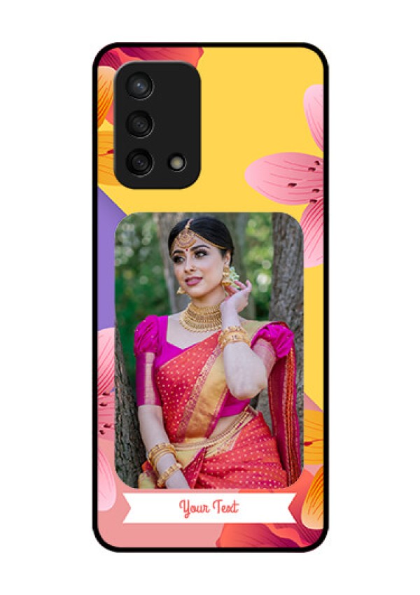 Oppo F19s Custom Glass Mobile Case - 3 Image With Vintage Floral Design