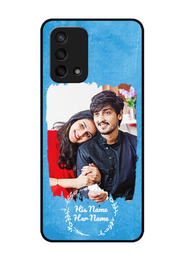 Oppo F19S Custom Glass Phone Case - Blue Color Vintage Design
