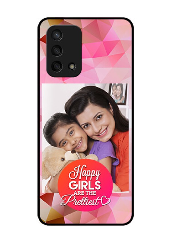 Oppo F19s Photo Printing on Glass Case - Abstract Triangle Design