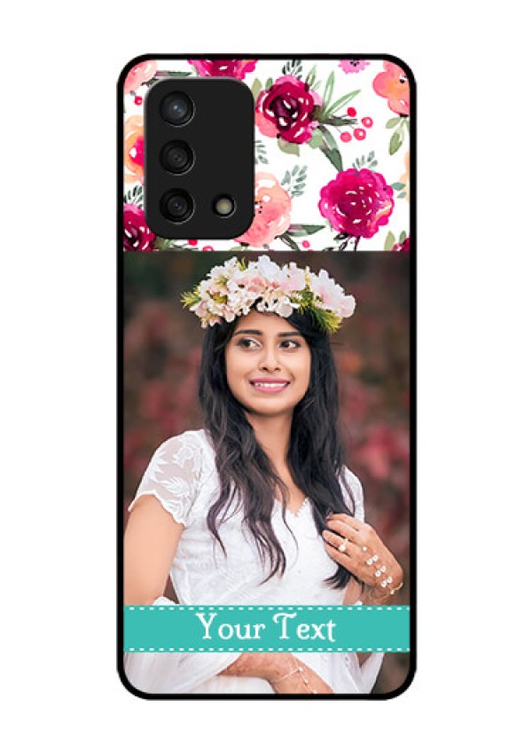 Oppo F19s Custom Glass Phone Case - Watercolor Floral Design