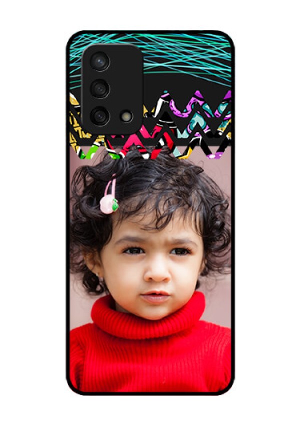 Oppo F19s Personalized Glass Phone Case - Neon Abstract Design