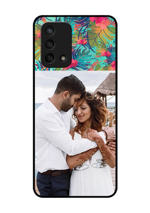 Oppo F19s Photo Printing on Glass Case - Watercolor Floral Design