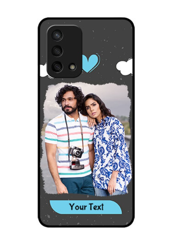 Oppo F19s Custom Glass Phone Case - Splashes with love doodles Design