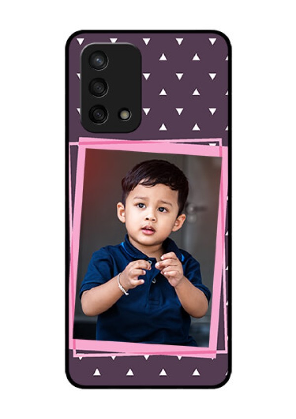Oppo F19s Custom Glass Mobile Case - Triangle Pattern Dotted Design