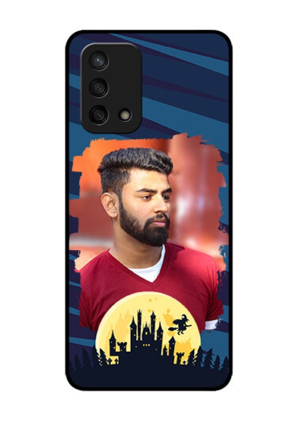 Oppo F19s Photo Printing on Glass Case - Halloween Witch Design 