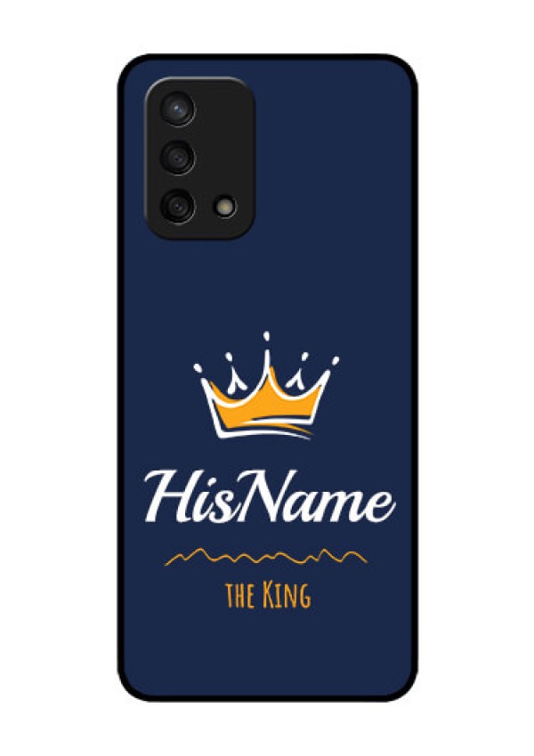 Oppo F19s Glass Phone Case King with Name
