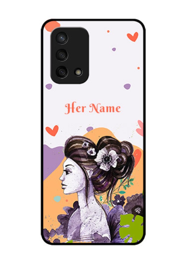 Oppo F19s Personalized Glass Phone Case - Woman And Nature Design
