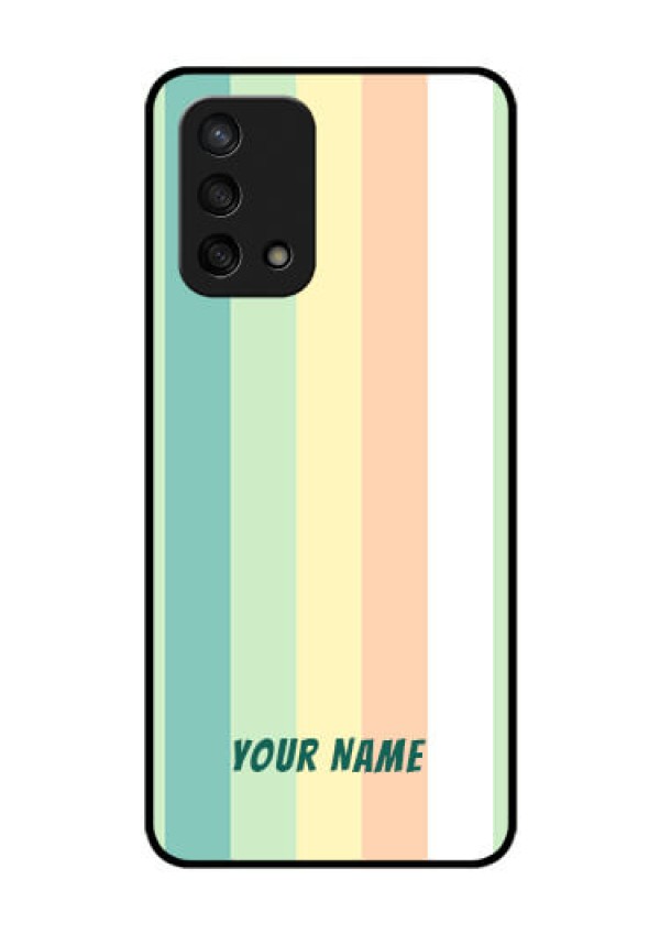 Oppo F19s Photo Printing on Glass Case - Multi-colour Stripes Design