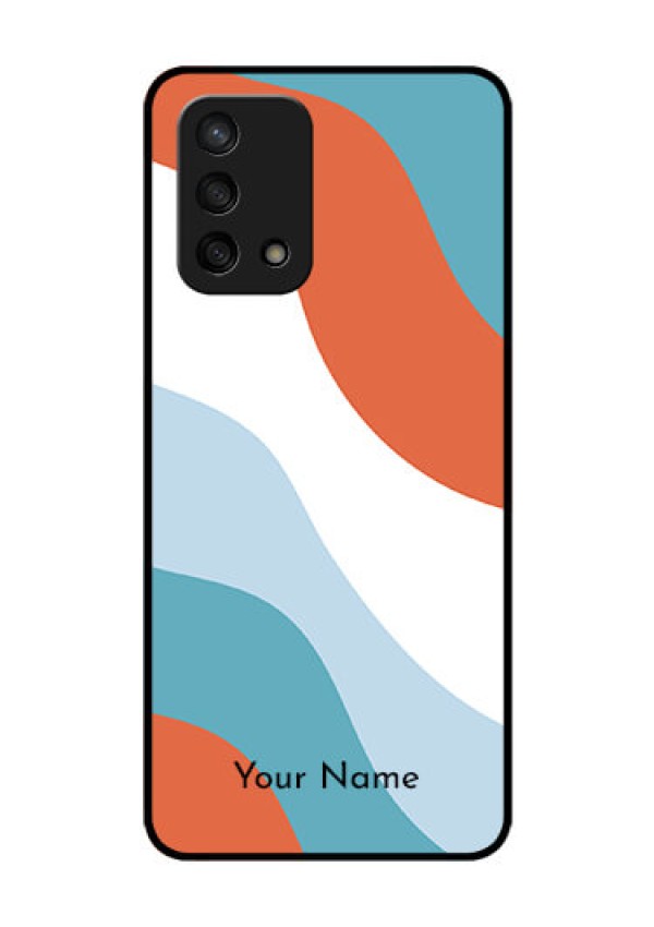 Oppo F19s Custom Glass Mobile Case - coloured Waves Design
