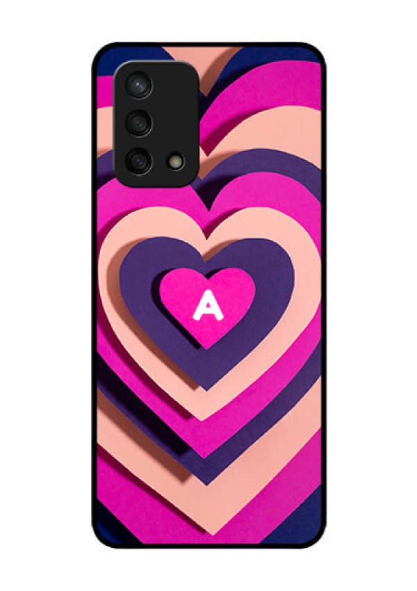 Oppo F19s Custom Glass Mobile Case - Cute Heart Pattern Design