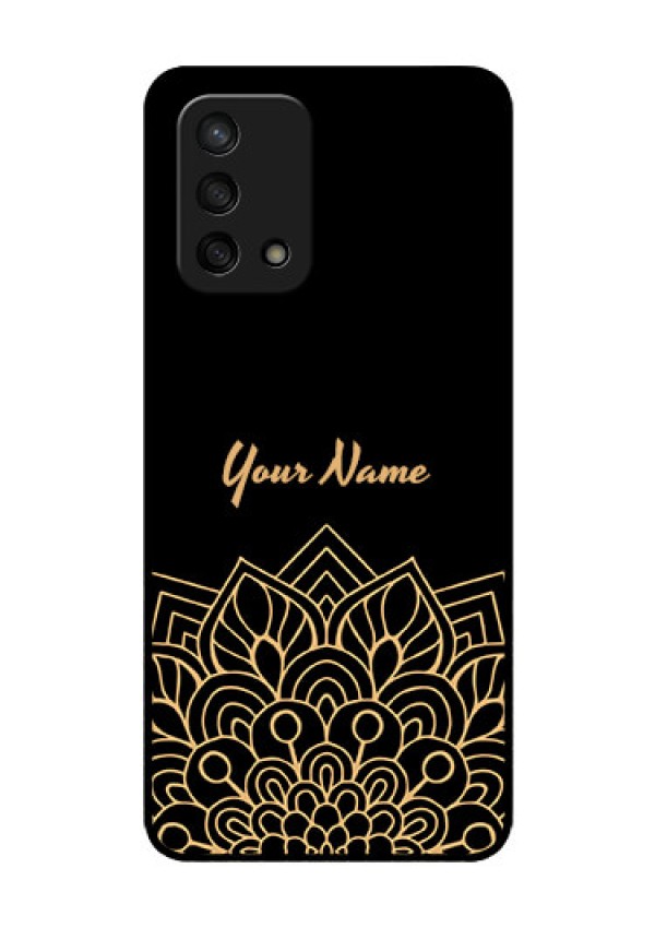 Oppo F19s Custom Glass Phone Case - Golden mandala Design