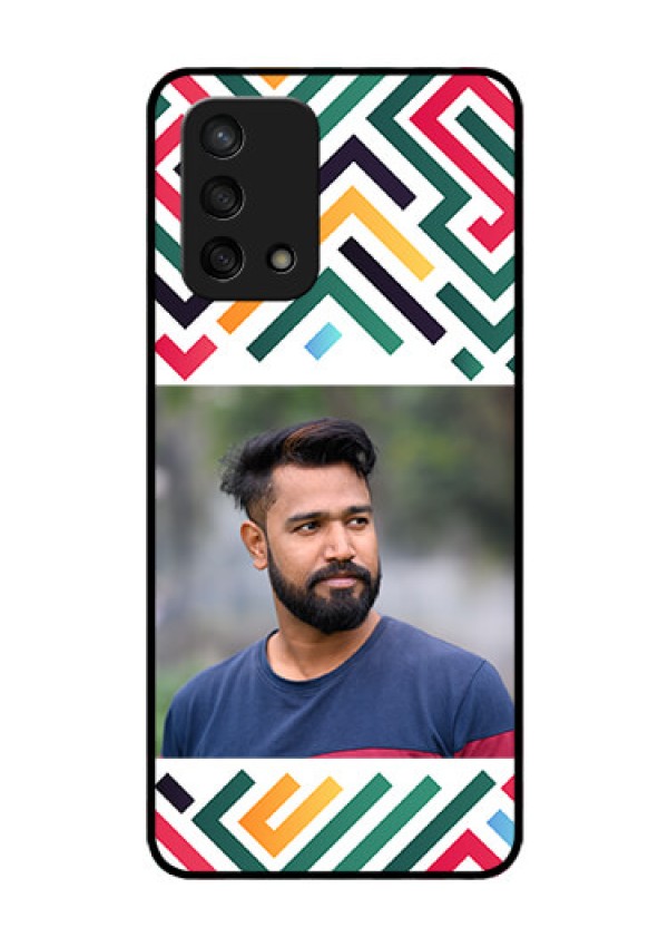 Oppo F19s Personalized Glass Phone Case - Colorful Maze Pattern Design