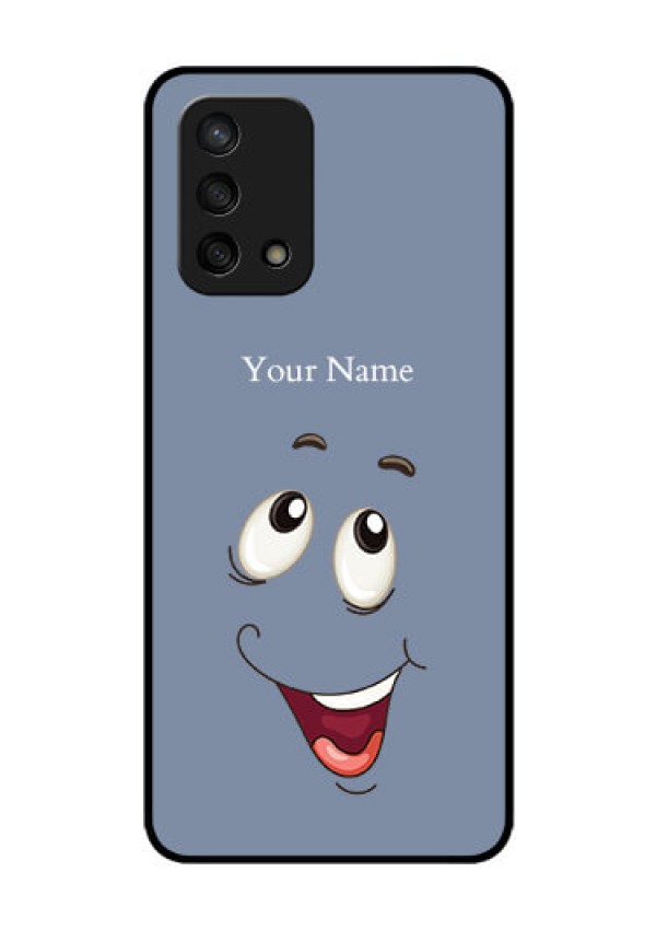 Oppo F19s Photo Printing on Glass Case - Laughing Cartoon Face Design