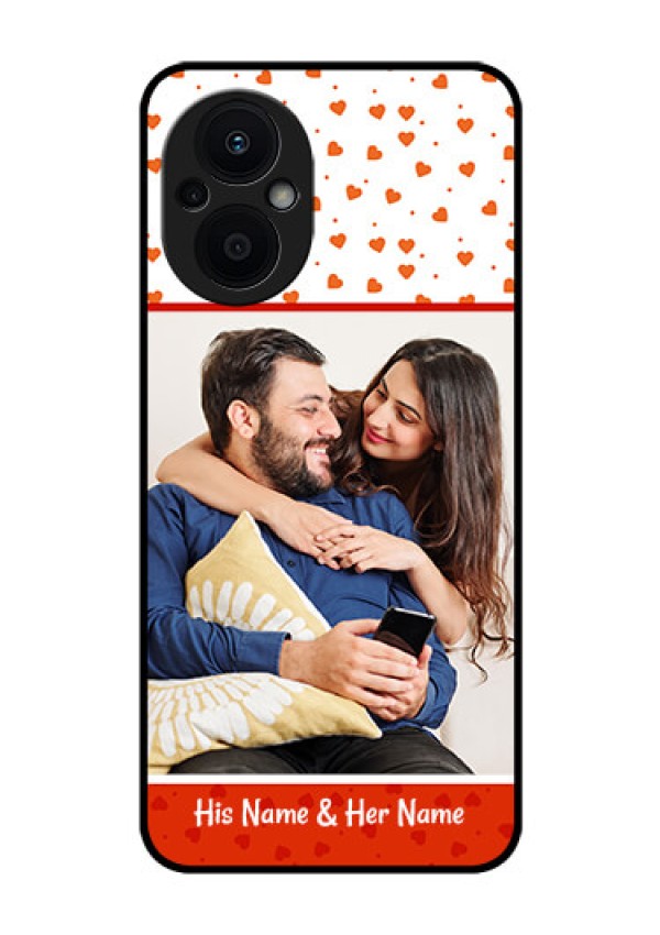 Oppo F21 Pro 5G Custom Glass Phone Case - Orange Love Symbol Design