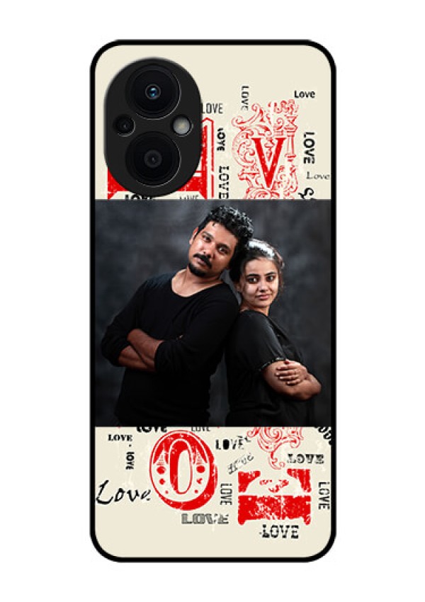 Oppo F21 Pro 5G Photo Printing on Glass Case - Trendy Love Design Case