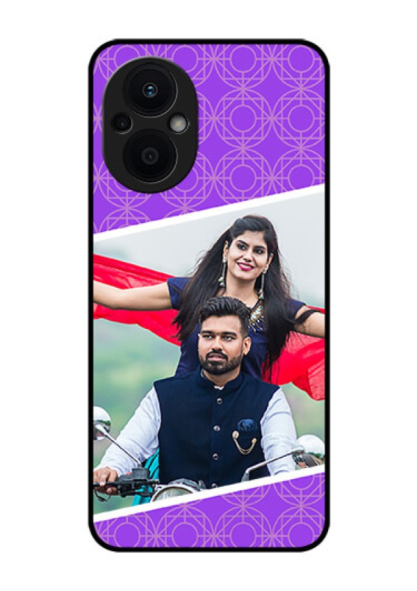 Oppo F21 Pro 5G Custom Glass Phone Case - Violet Pattern Design
