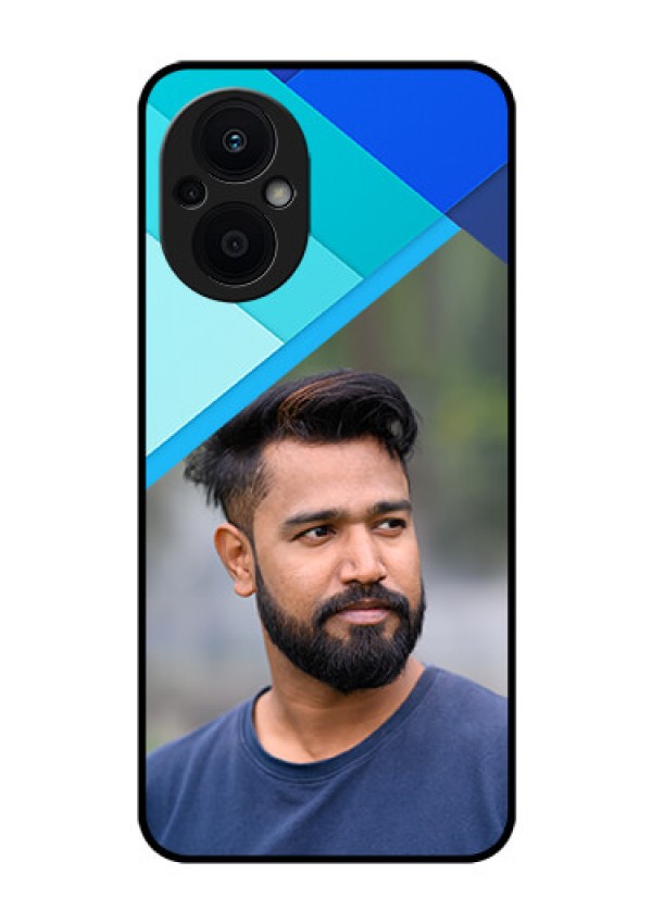 Oppo F21 Pro 5G Custom Glass Phone Case - Blue Pattern Design