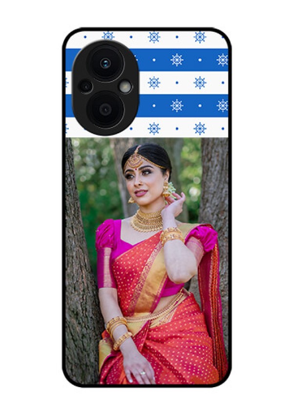 Oppo F21 Pro 5G Photo Printing on Glass Case - Snow Pattern Design