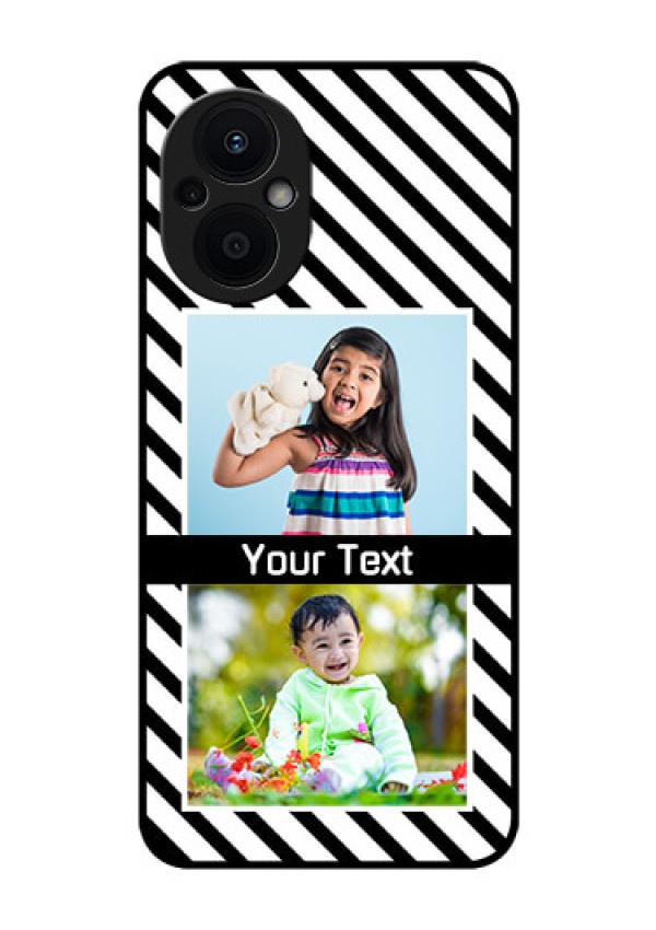 Oppo F21 Pro 5G Photo Printing on Glass Case - Black And White Stripes Design