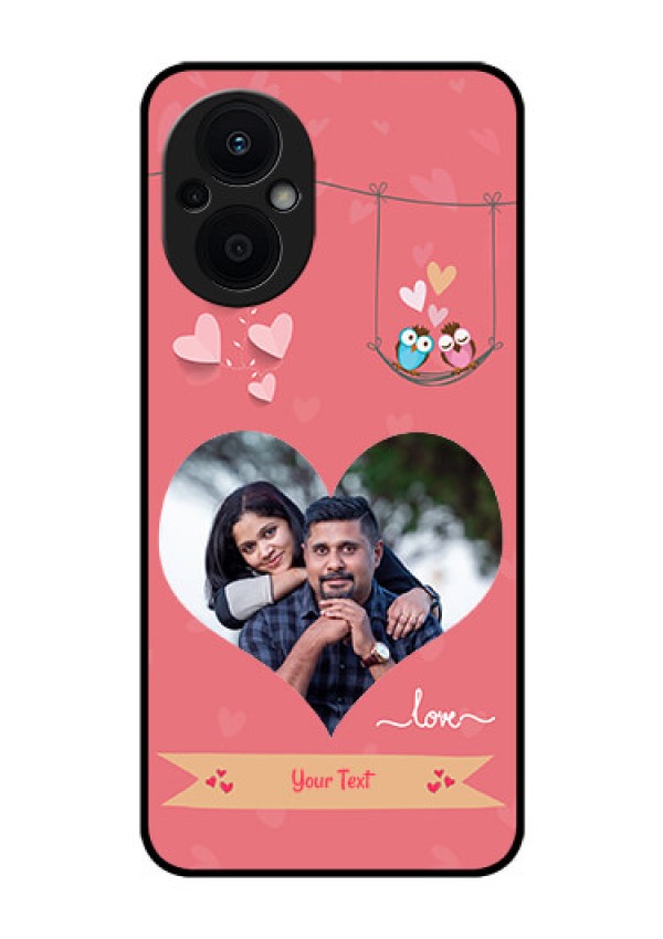 Oppo F21 Pro 5G Personalized Glass Phone Case - Peach Color Love Design