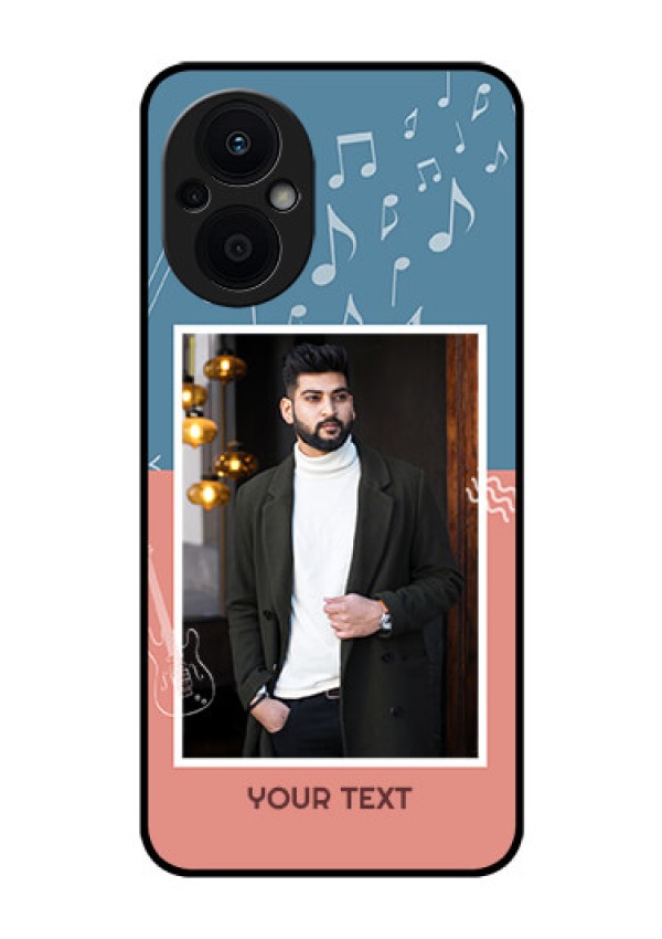 Oppo F21 Pro 5G Photo Printing on Glass Case - with Color Musical Note Design