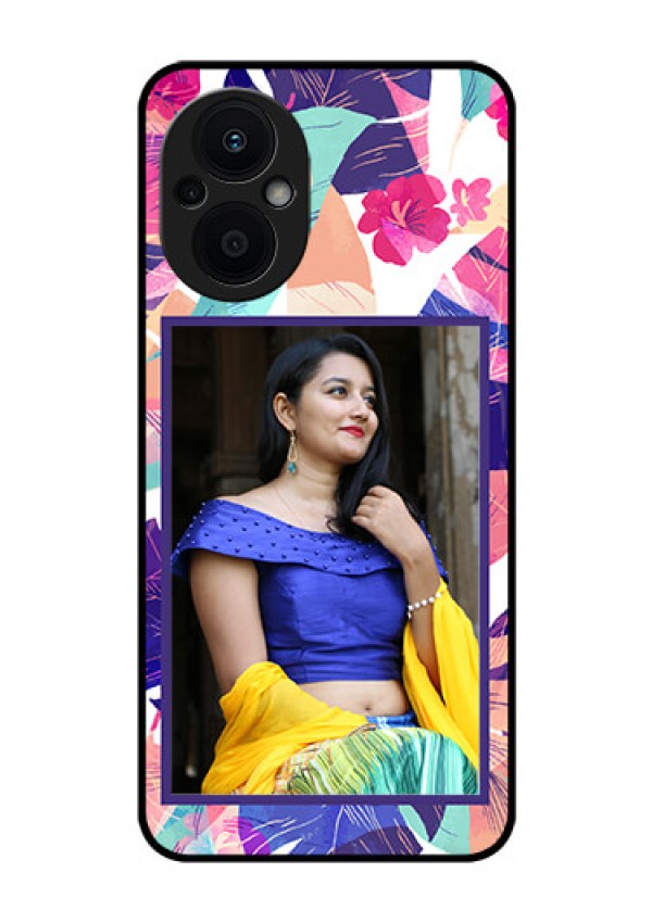 Oppo F21 Pro 5G Custom Glass Mobile Case - Abstract Floral Design