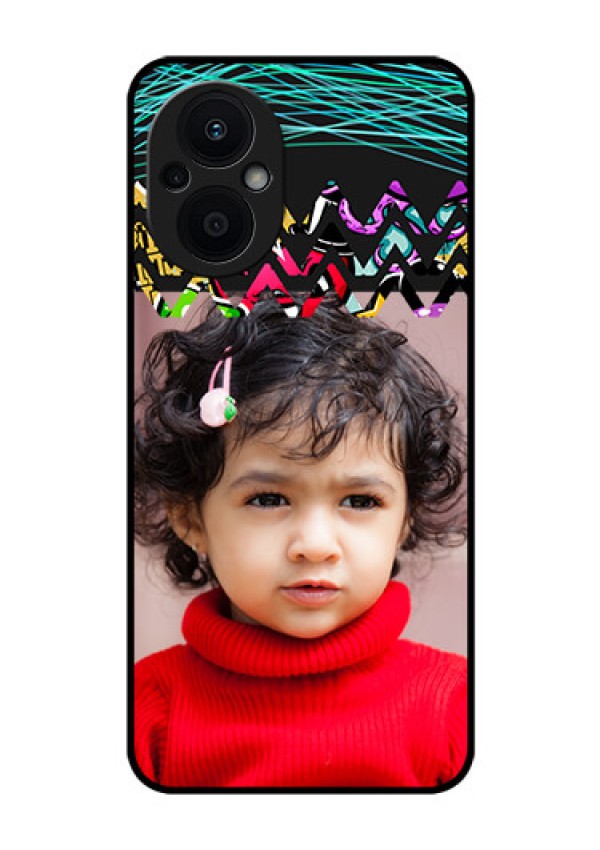 Oppo F21 Pro 5G Personalized Glass Phone Case - Neon Abstract Design