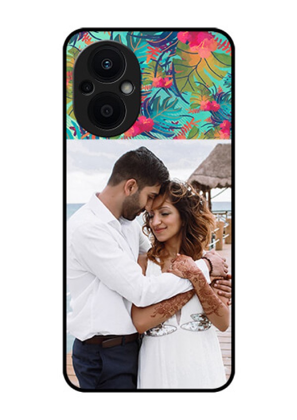 Oppo F21 Pro 5G Photo Printing on Glass Case - Watercolor Floral Design