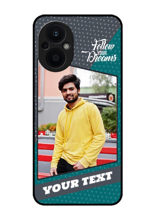 Oppo F21 Pro 5G Personalized Glass Phone Case - Background Pattern Design with Quote