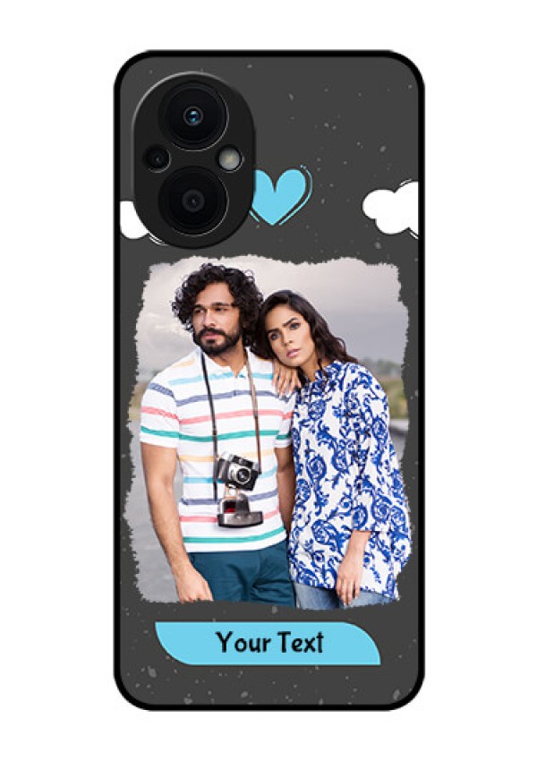Oppo F21 Pro 5G Custom Glass Phone Case - Splashes with love doodles Design