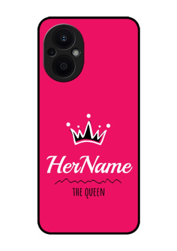 Oppo F21 Pro 5G Glass Phone Case Queen with Name