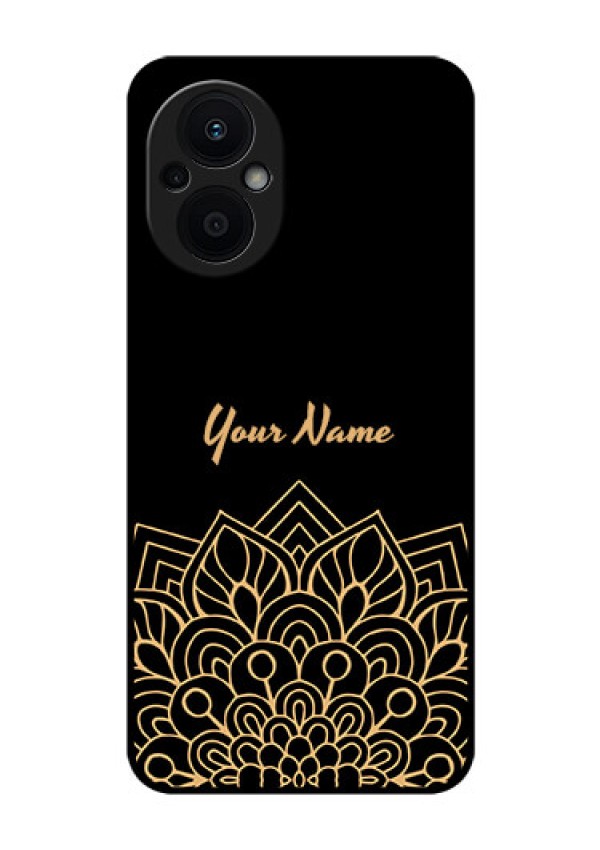 Oppo F21 Pro 5G Custom Glass Phone Case - Golden mandala Design